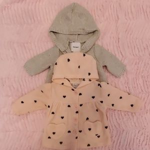 0-3 month hooded sweater bundle